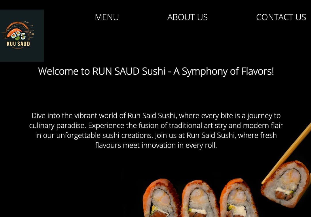 Run Saud Sushi restaurant website screenshot
