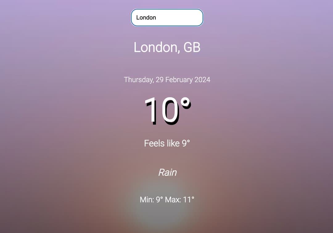 Weather App screenshot